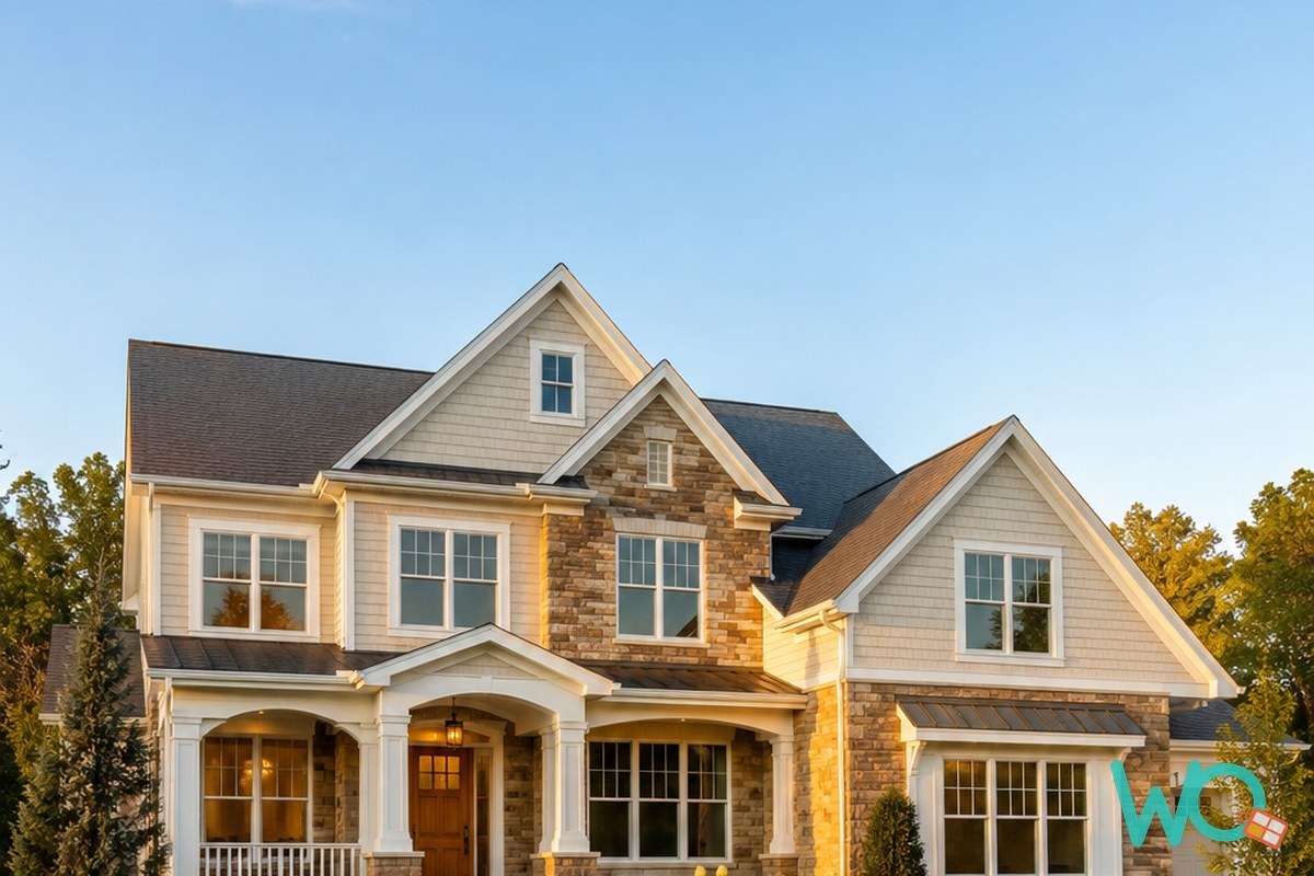 A well-kept two-story American home with crisp new windows and strong curb appeal