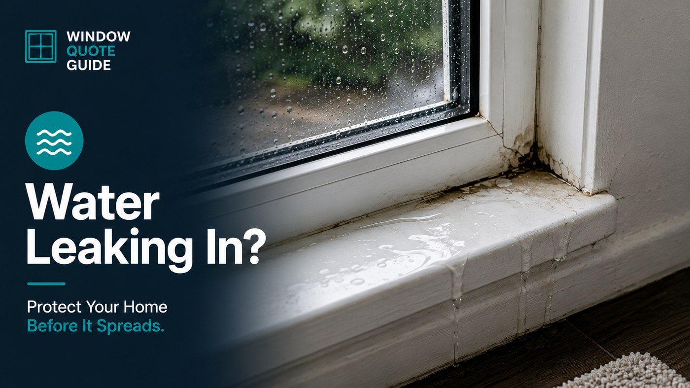 Condensation sealed between two panes — the classic sign of a failed window seal.